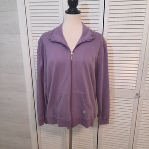 Vintage oleg cassini crochet cotton jacket lilac sz LG